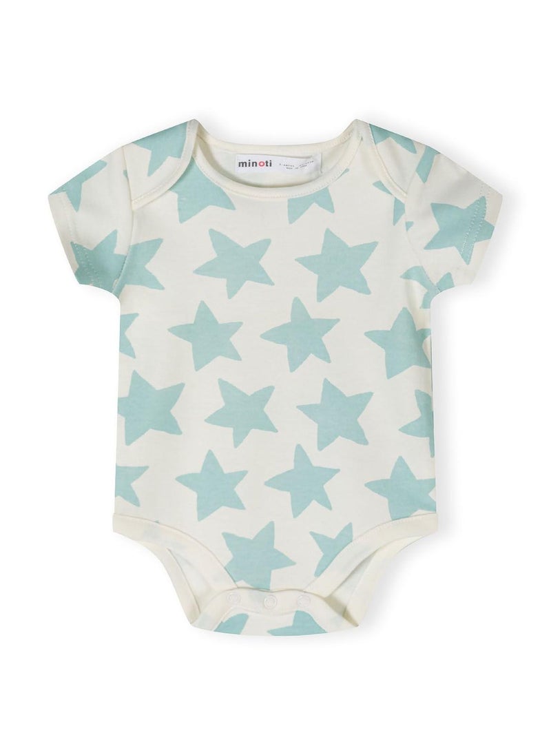 MINOTI Boys 2 pack short sleeve bodysuits envelope shoulders mint - Image 4
